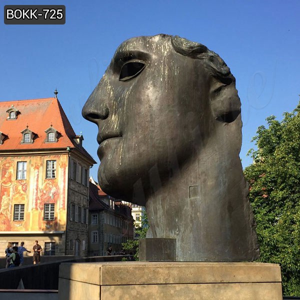 Modern Abstract Bronze Face Sculpture Igor Mitoraj Replica for