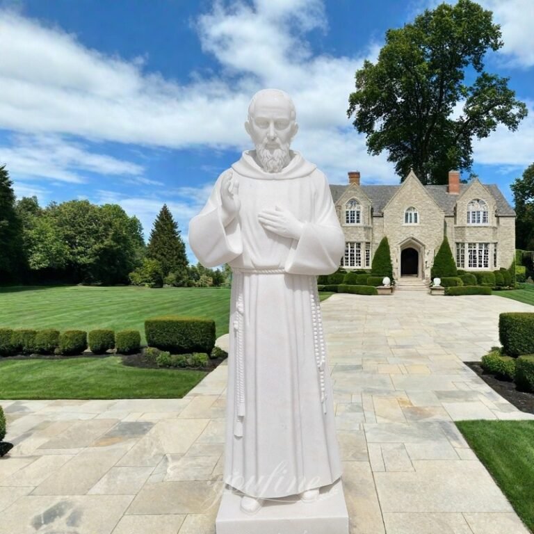 63” Marble Padre Pio Statue for Church Outdoor Decor