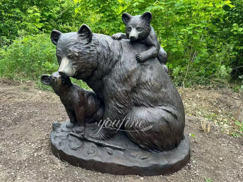 American bronze mother bear and cub sculpture feedback