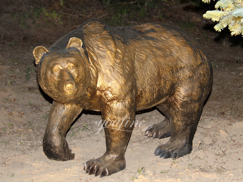 American bronze walking bear sculpture feedback