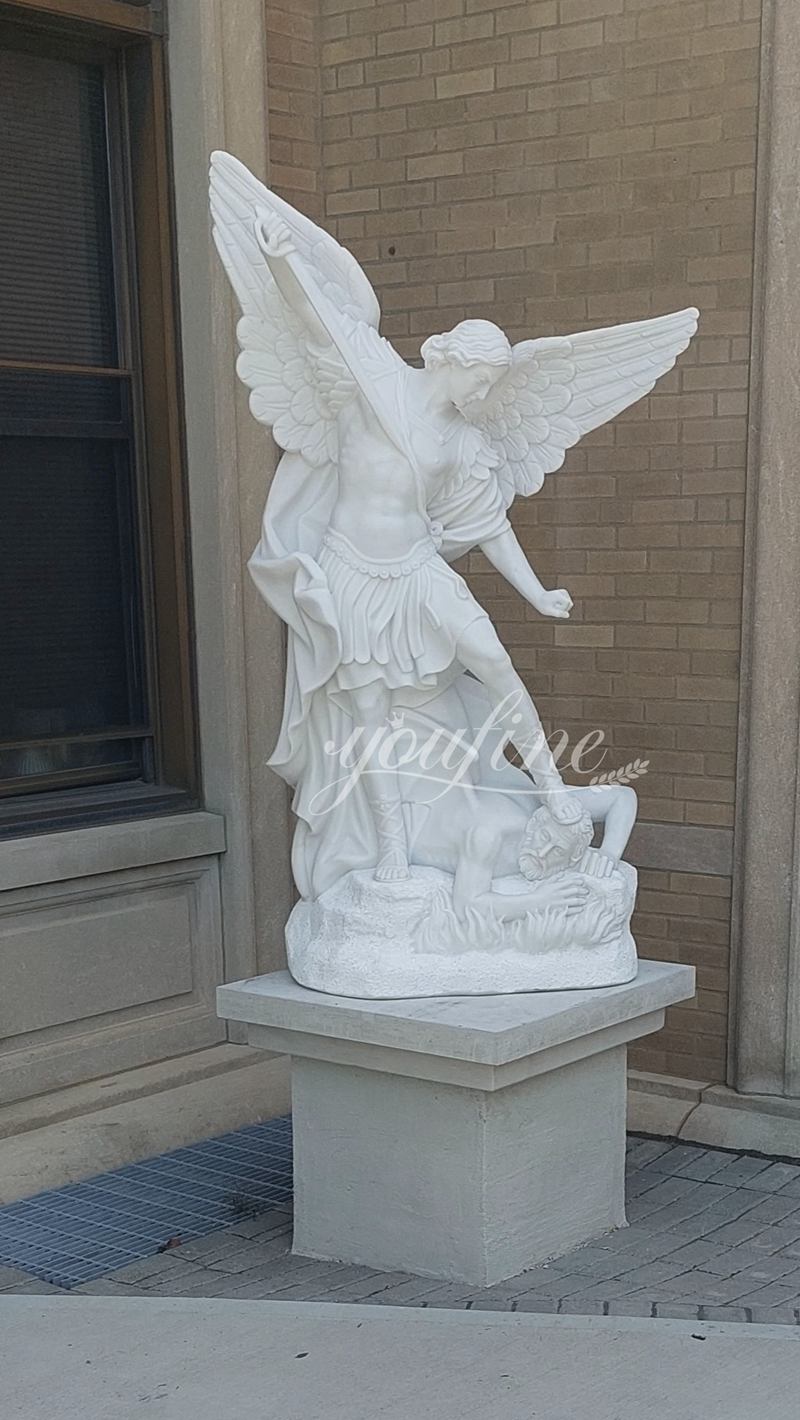 American large marble st michael statue customer feedback (1)