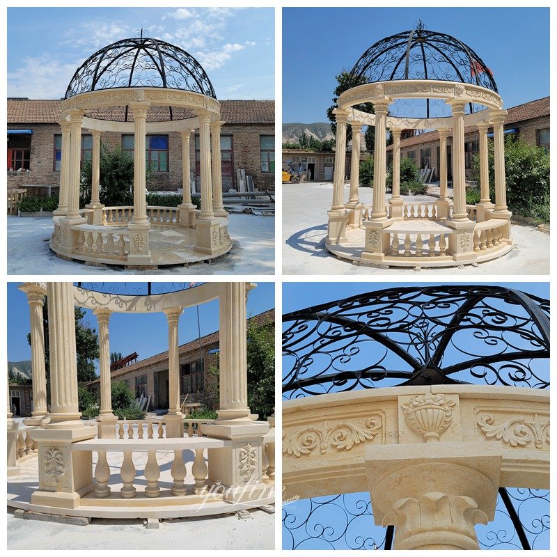 Beige Marble Column Pavilion Details