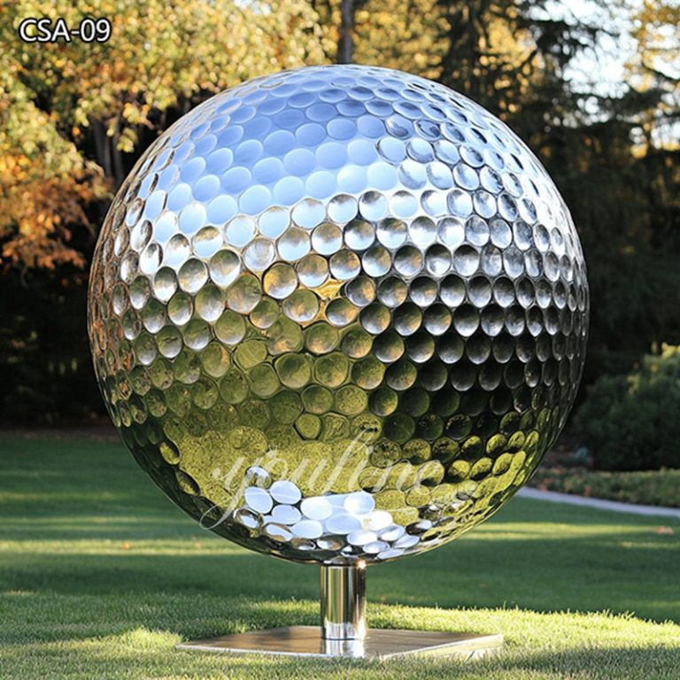 Big Size Stainless Steel Golf Ball Sculpture for Lawn Decor