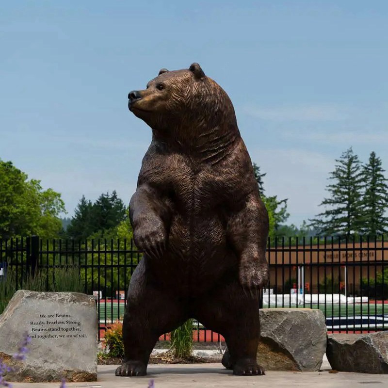 large bronze bear statue