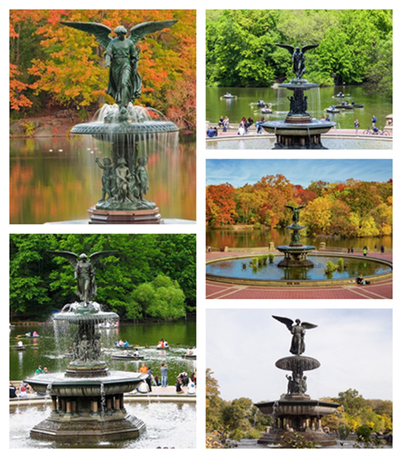 Bronze Bethesda Angel Statue Fountain Application Scenes