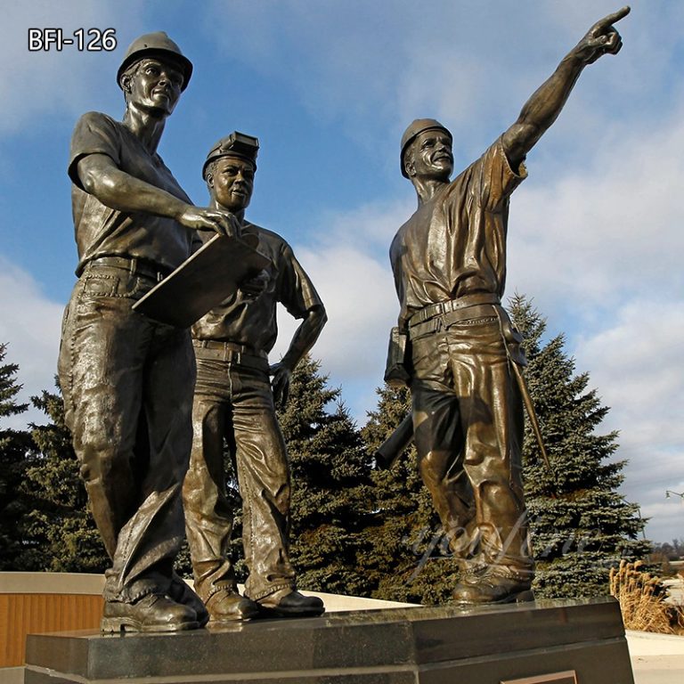 Bronze Construction Worker Statue