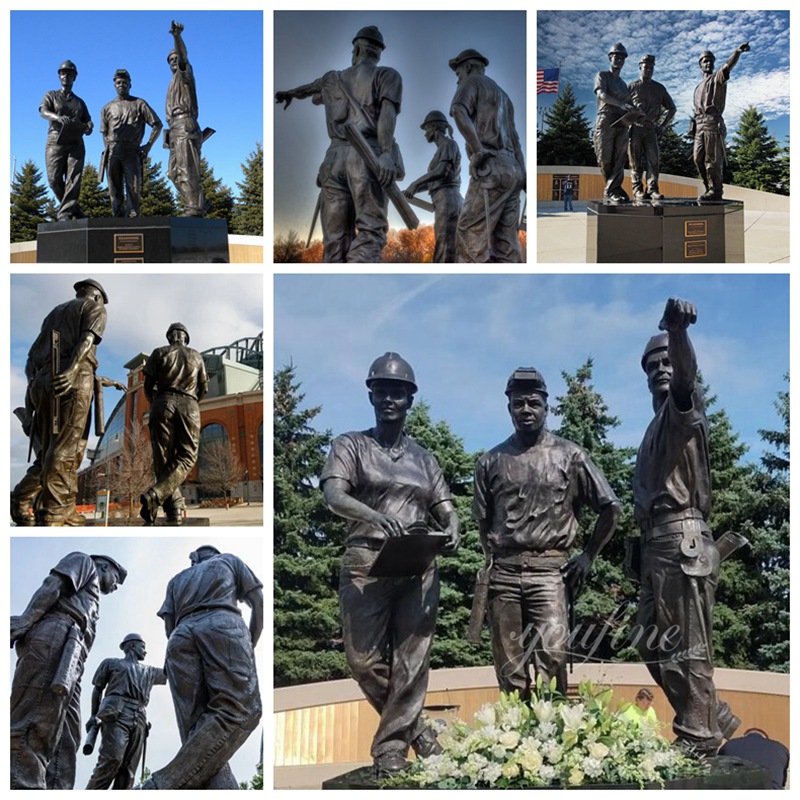 Bronze Construction Worker Statue Details