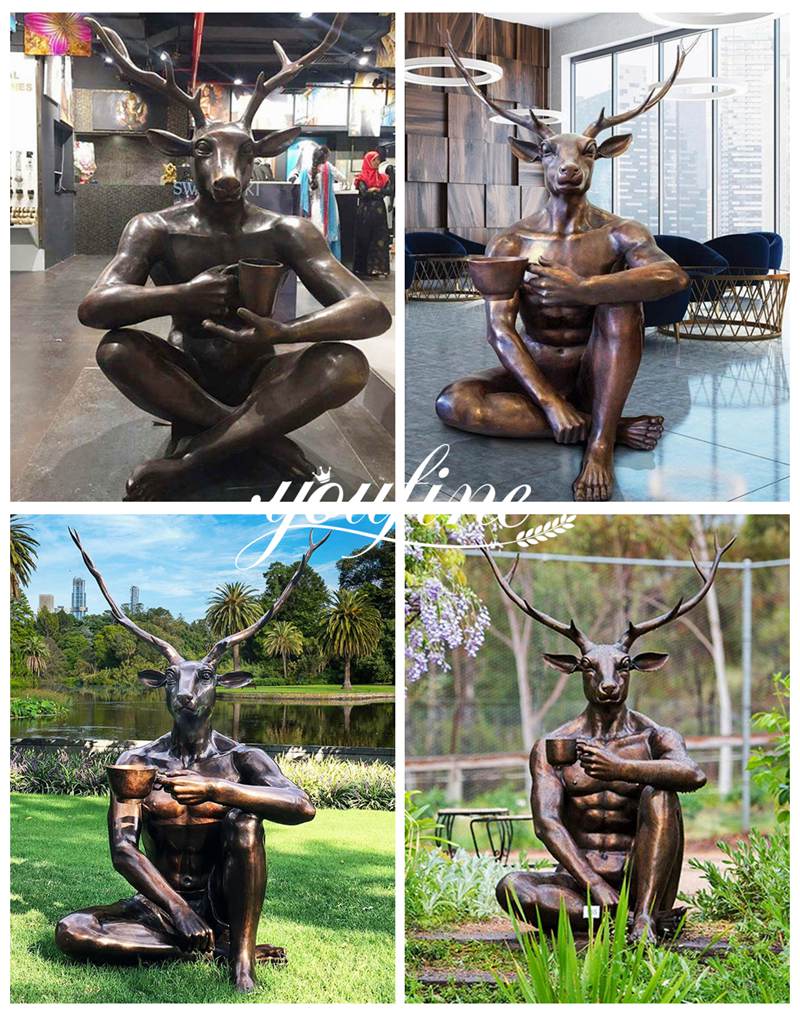 Bronze Deer-man Statue for Sale