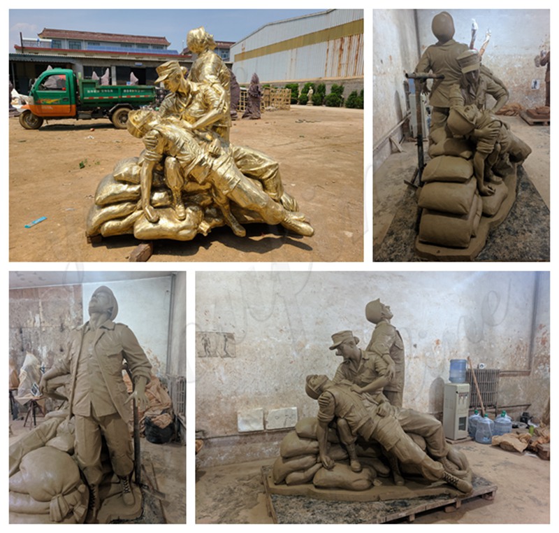 Bronze Military Vietnam Women's Memorial Statue Casting Process (2)