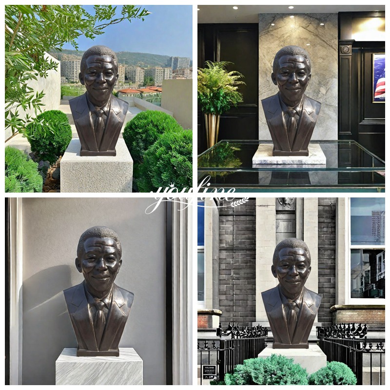 Bronze Nelson Mandela Bust Details