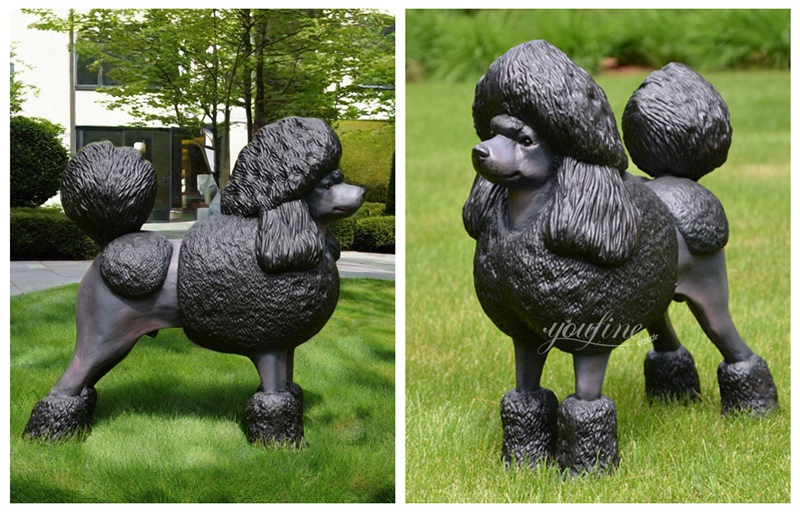 Bronze Poodle Statue Details