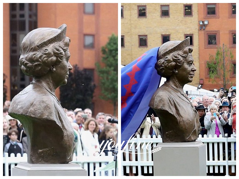 Bronze Queen Elizabeth II Bust Details