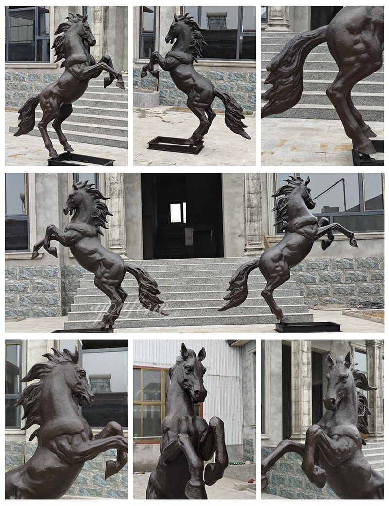 Bronze Rearing Horse Statue Details