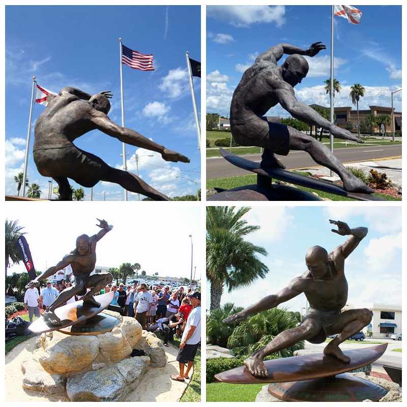 Bronze Surfer Sculpture Details