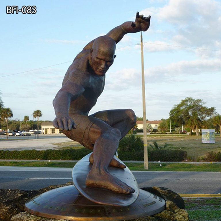 Bronze Surfer Sculpture for Beach