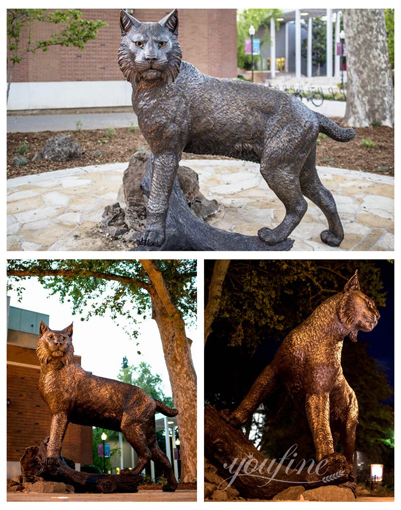 Bronze Wildcat Statue Details