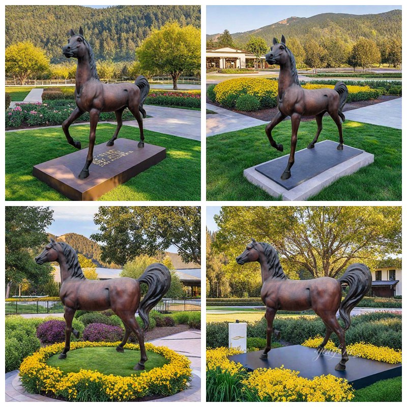 Brown Bronze Outdoor Horse Statue Application Scenes