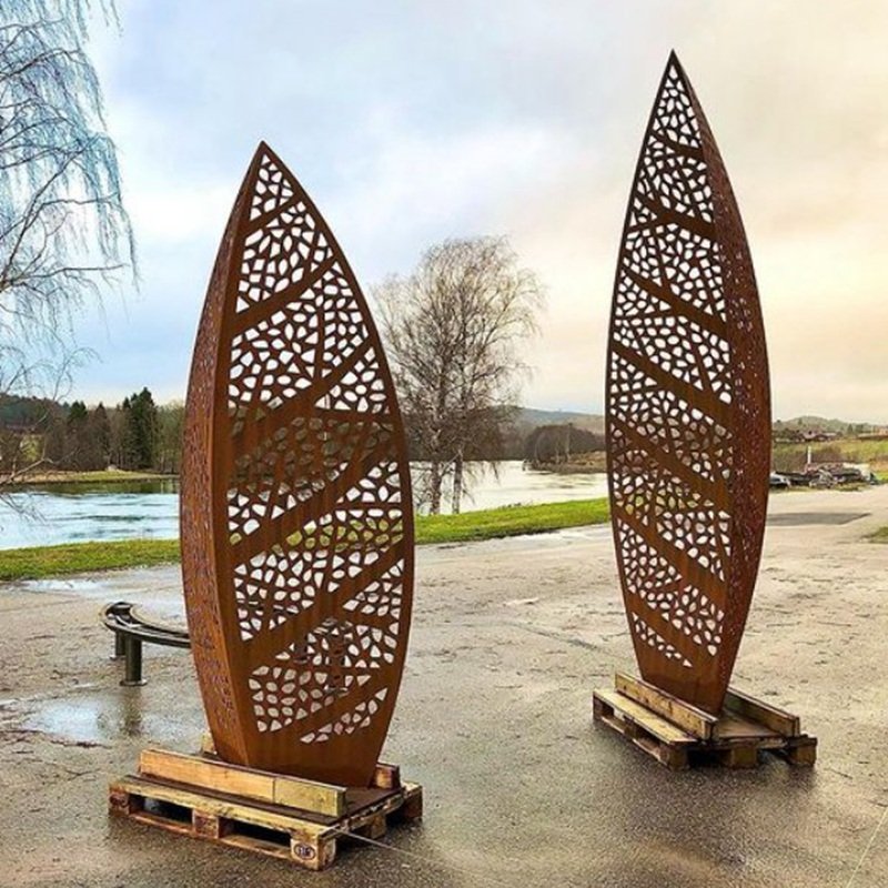 Corten Steel Leaf Sculpture