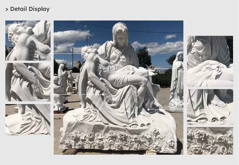 Details of marble Pieta sculpture replica