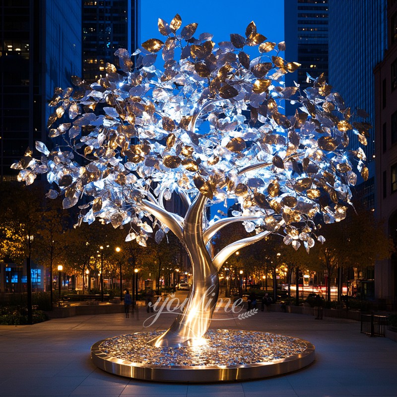 Giant Outdoor Lighting Metal Tree Sculpture for Urban Decor