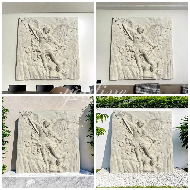 Home Decor Marble St Michael Relief Statute Application Scenes