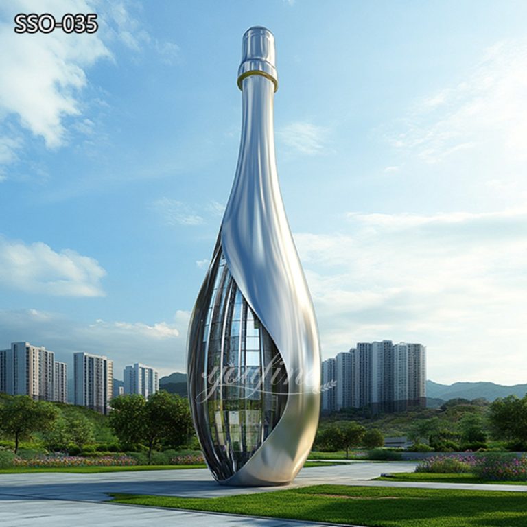 Huge Metal Bottle Sculpture for Public Decor