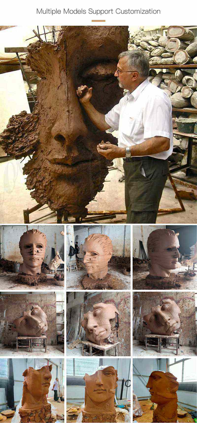 Igor Mitoraj sculpture replica clay models
