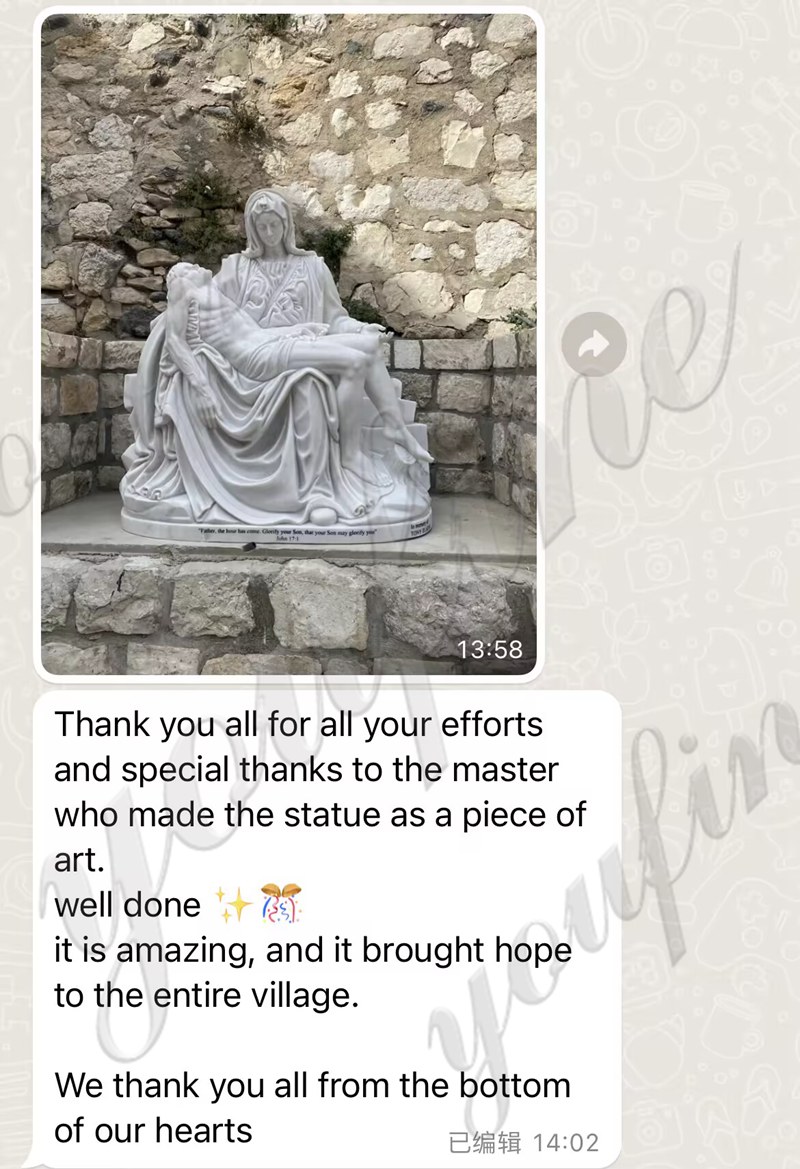 Israeli Marble Pieta Customer Feedback