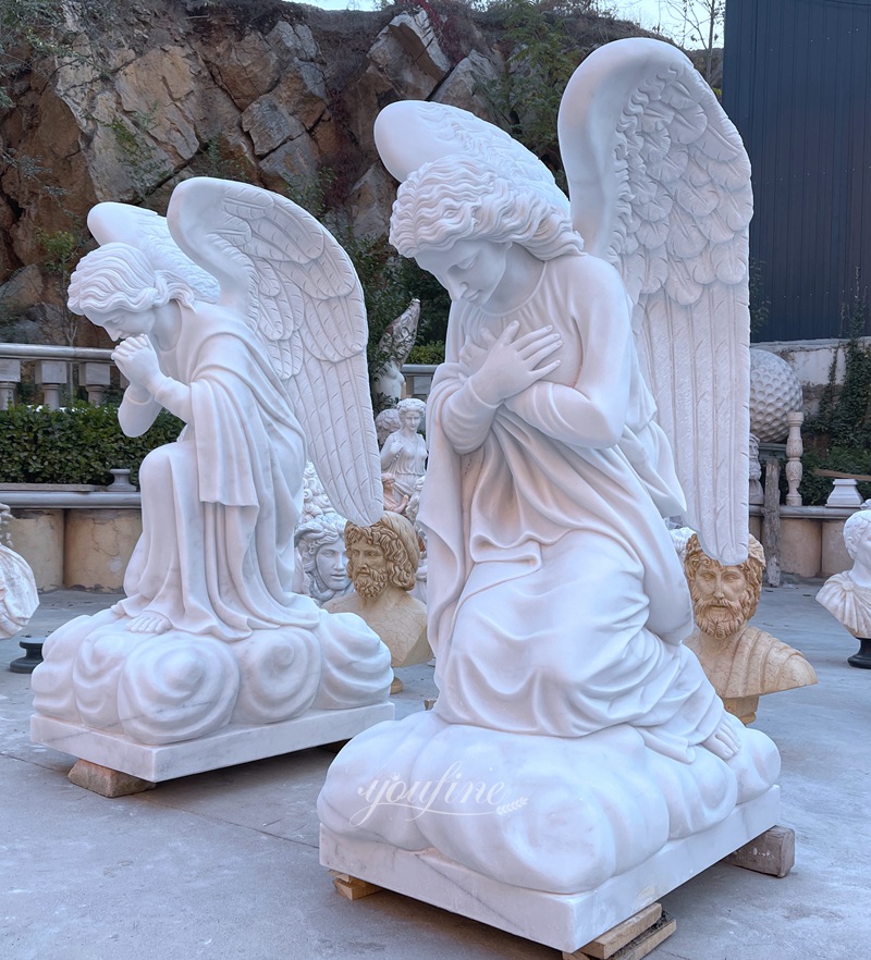 Kneeling Marble Angels Statues 