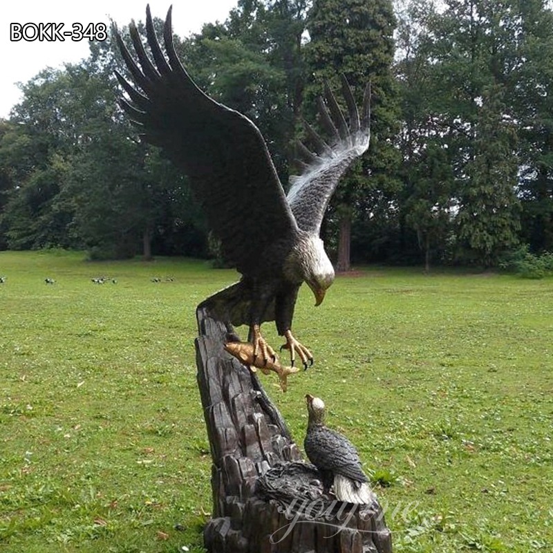 Large Bronze Bald Eagle Statue