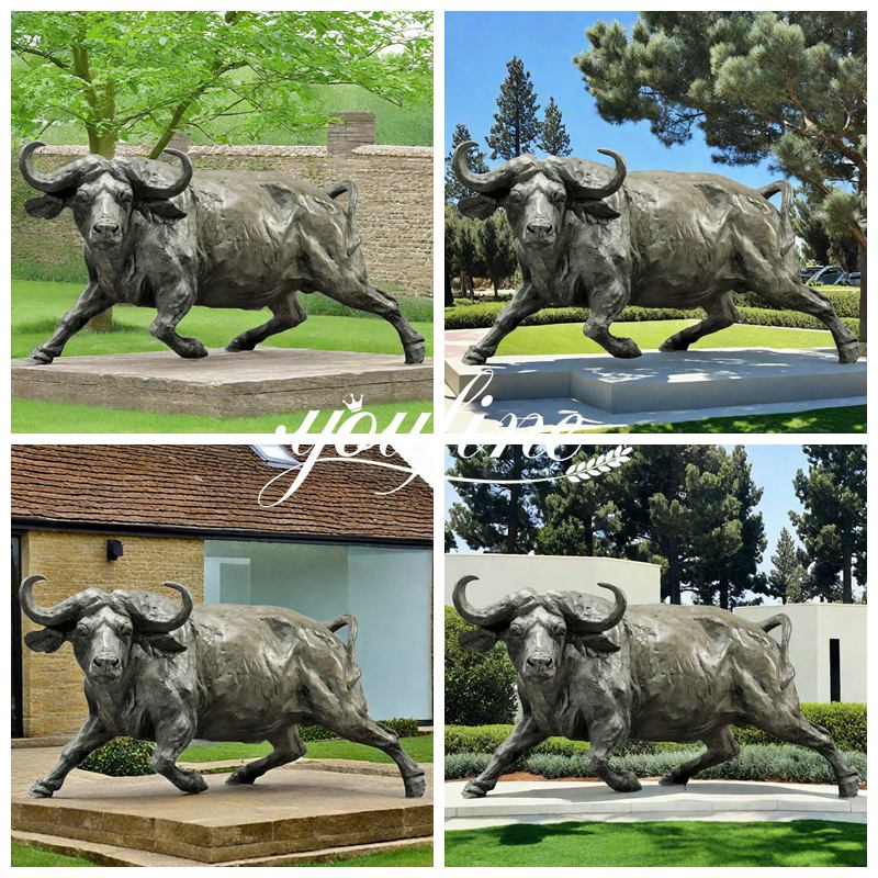 Large Bronze Buffalo Statue Application Scene