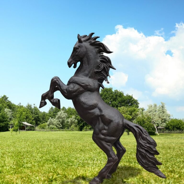 Large Bronze Rearing Horse Statue for Lawn Decor