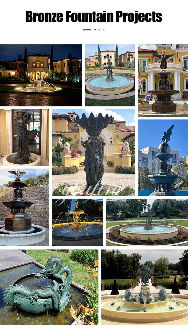 Large Bronze Water Fountain Display