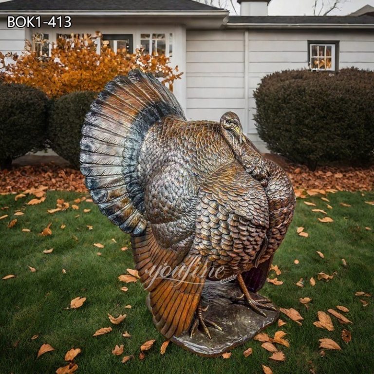 Large Bronze Wild Turkey Sculpture