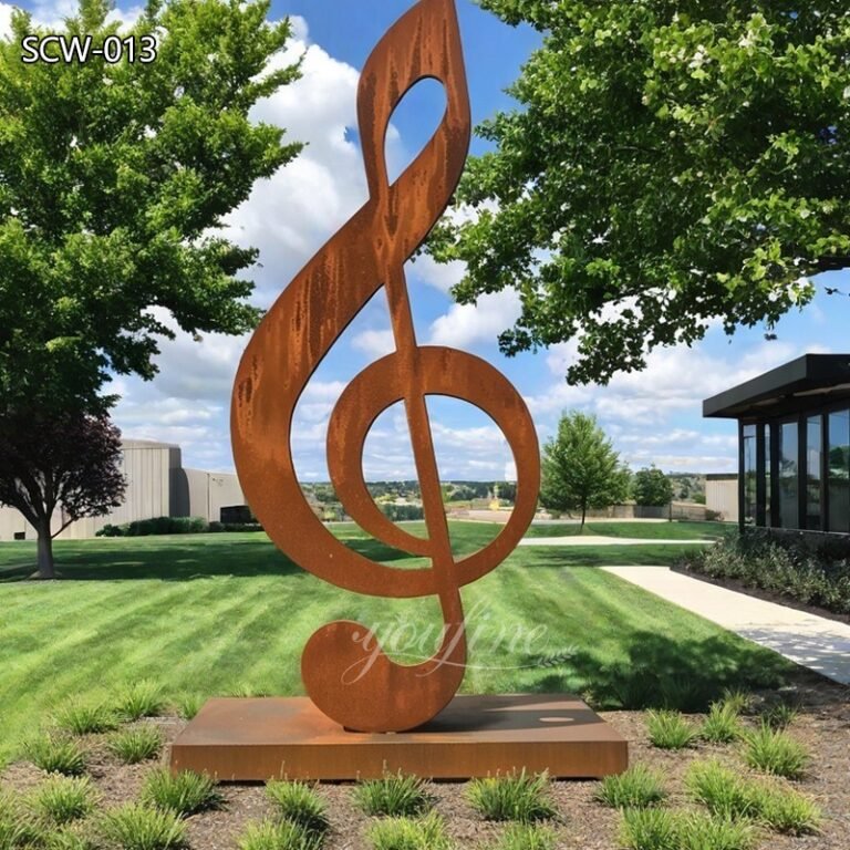 Large Corten Steel Music Note Sculpture