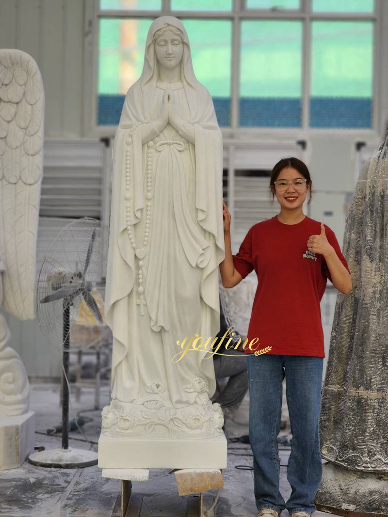 Large Marble Lourdes Statue of Mary