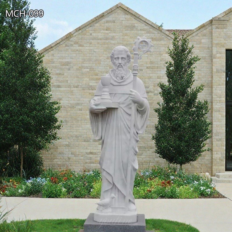 Large Marble St Benedict Garden Statue for Outdoor Decor