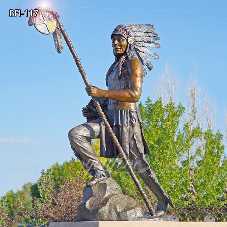 Large Native American Bronze Sculptures