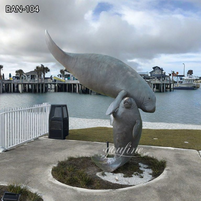 Large Outdoor Bronze Manatee Statue (1)