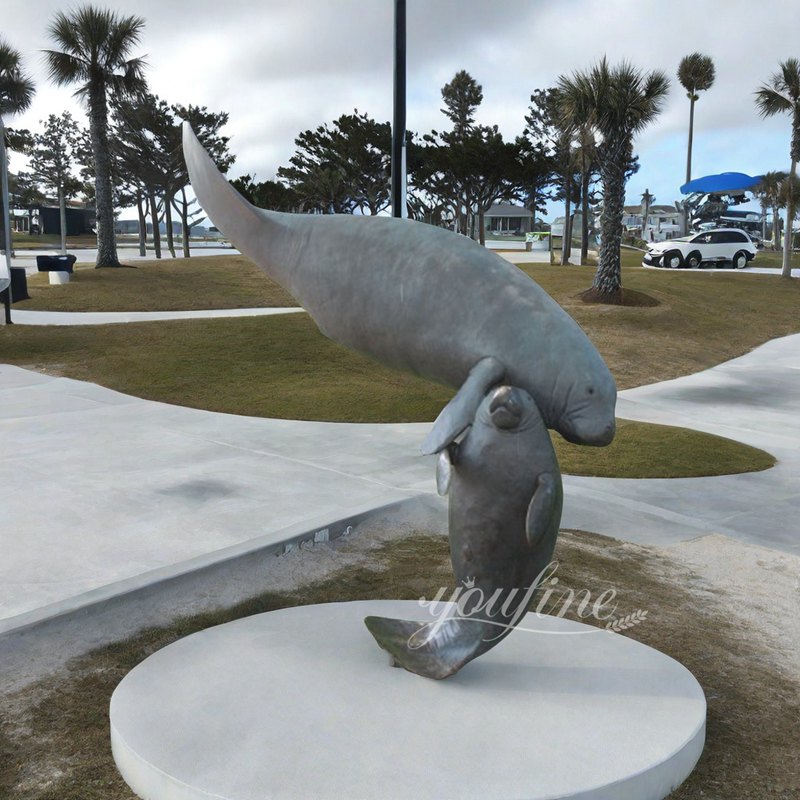 Large Outdoor Bronze Manatee Statue for Sale (3)