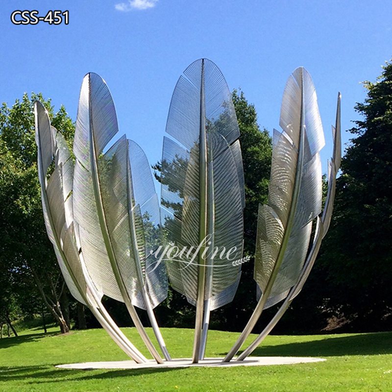 Large Outdoor Metal Feather Sculpture for Sale (1)