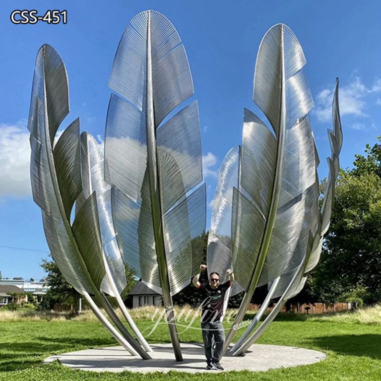 Large Outdoor Metal Feather Sculpture for Sale