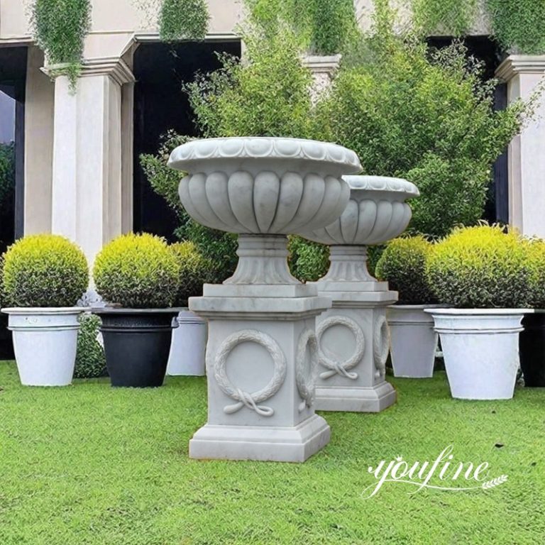 Large Outdoor Natural Marble Planter