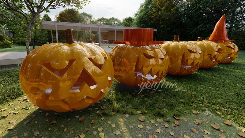 Large Outdoor Pumpkin Statue for Halloween Garden Decor 