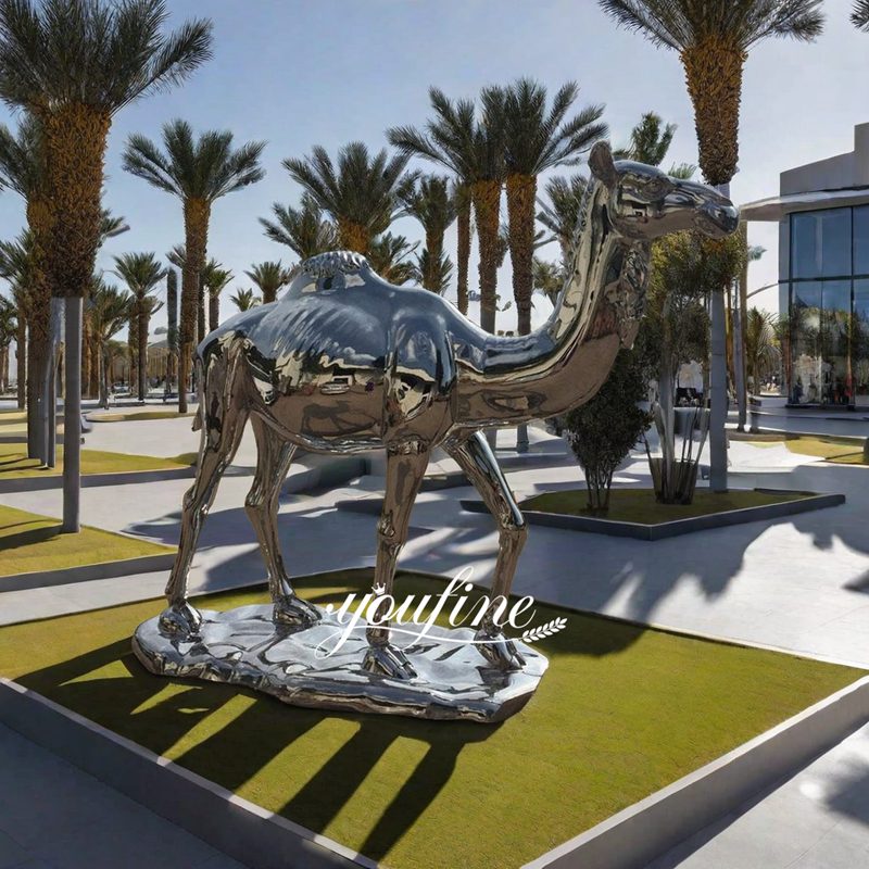 Large Size Outdoor Stainless Steel Camel Statue for Sale (1)