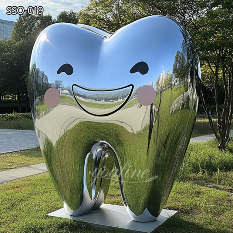 Large Stainless Steel Teeth Statue