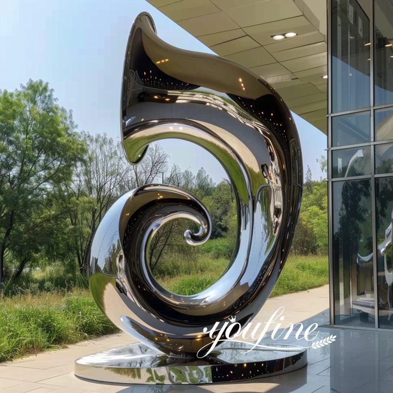 Large Stainless Steel Trumpet Sculpture (1)