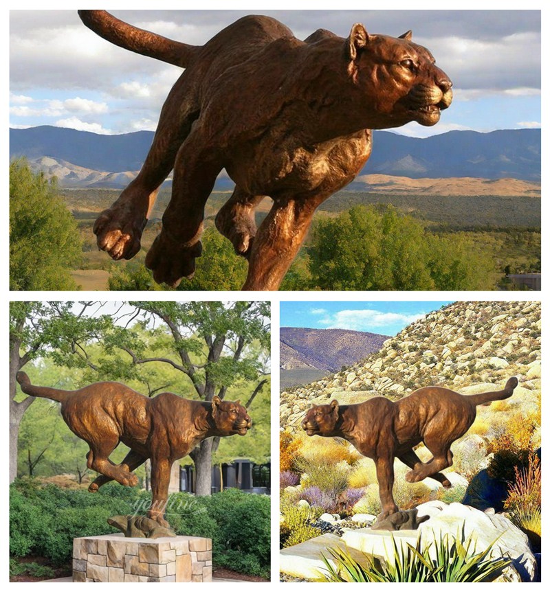 Life Size Bronze Cougar Statue Details