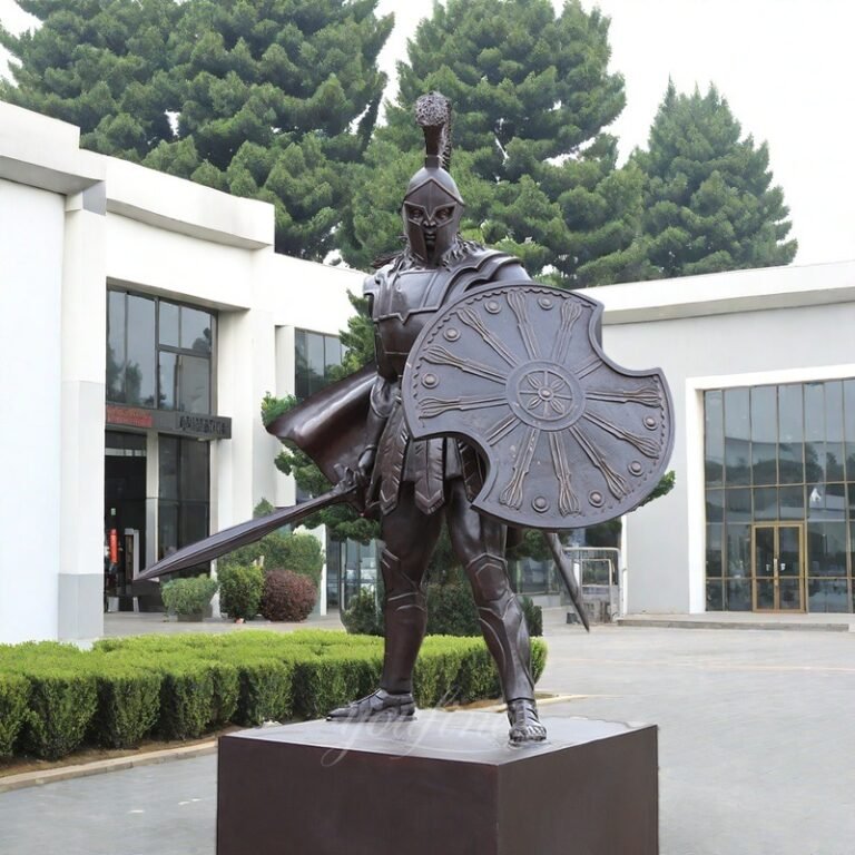 Life Size Bronze Spartan Statue for Plaza Decor