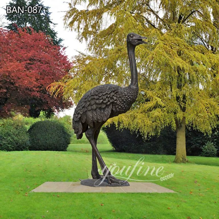 Life Size Garden Bronze Ostrich Sculpture for Sale (2)